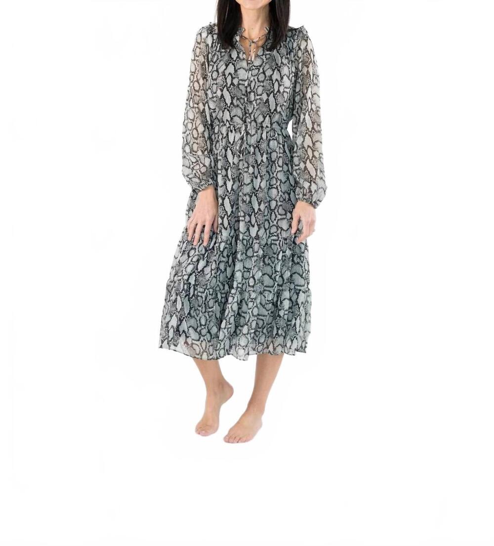 NEW SUGARLIPS jayra snake print dress in black